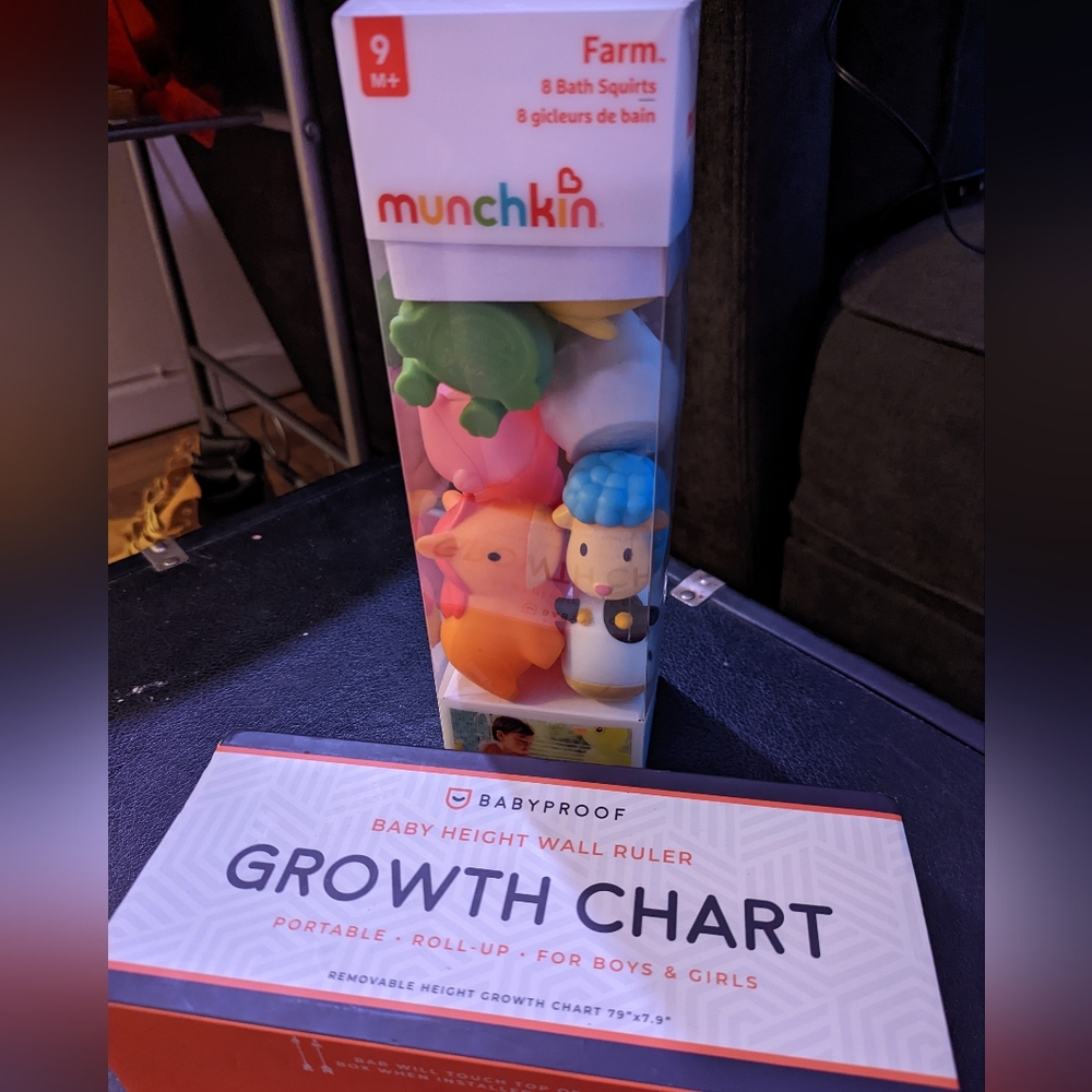 Children's Bath toys & Growth Chart combo